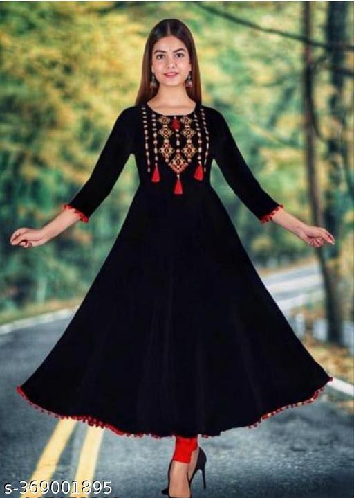 Women Embellished Viscose Rayon Anarkali Kurta