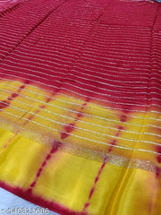 Trendy Pading Zari Stripe Georgette Saree