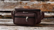 Stylish BROWN Waist Bag for Men & Women | Multi-Pocket Travel Belt Bag | Adjustable Crossbody Chest Bag