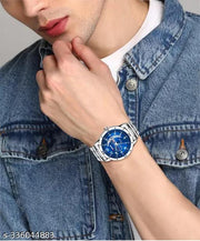 Stainless Steel Strap Day Date Analog Watch For Men