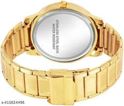 HMRT New Look Date & Day Function Gold Analog Watch For Men & Boys
