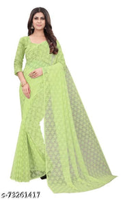 Brasso Net Lemon Yellow Jacquard Saree with blouse