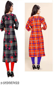 Polyster/Crepe fabric-TATHASTU STYLE FANCY PRINTED KURTIS FOR WOMEN