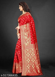 POLLY SILK SAREE WITH SEPARATE BLOUSE PIECE