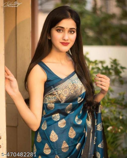 Banarasi Traditional Design Silk Blend Saree With Unstitched Blouse