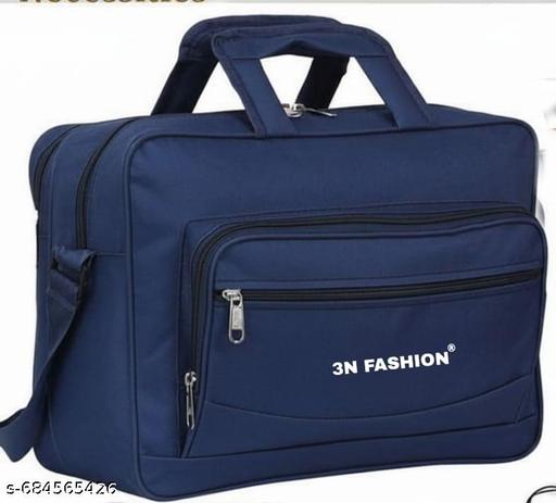 [3N Fashion] Stylish Laptop Office Bag with Shoulder Strap – Blue/Black.