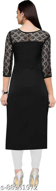 Polyster/Crepe fabric-Casual Round-Neck 3/4th Length Sleeves (45"Inches)