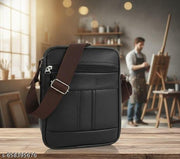 wallet phone sling bag | stylish men sling | premium sling bag | Men’s Premium PU Leather Sling Bag for Office, Travel and Daily Use Black