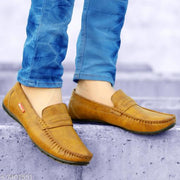 Teal Solid Loafers For Men