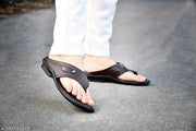 mens stylish slipper leather flip flop