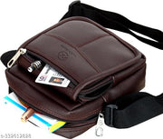 Casual Crossbody Synthetic Leather Sling Bag/Shoulder Bag for Men & Women/Travel Bag/Cross Body Bag/Office Business Bag/Messenger Bag/Stylish Sling Bag