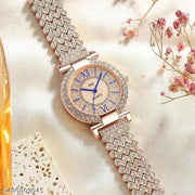 Women Watches Analog Rose Gold Round Dial Women's Watch for Girls&Miss&Ladies Diamond Studded with Stylish Watches