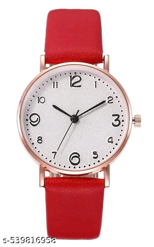 High Quality Round Dial Fancy Leather Belt Women Analog Watch