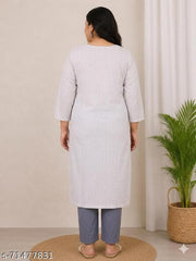 Women Cotton Embrodiery kurti with pocket