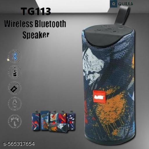 QUXXA TG-113 Splash-Proof Bluetooth Speaker | 3D Bass, FM, AUX, USB, TF Card, IPX5 Waterproof | Wireless Portable BoomBox