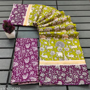AJRAKH BLOCK PRINT MULMUL COTTON SAREE