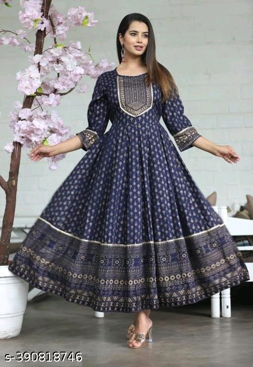 Women's Anarkali Kurti With Gota Work