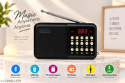 Compact Black Portable Music Radio with Bluetooth, USB, TF Card & FM Radio Features