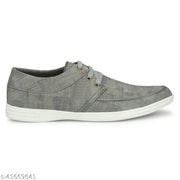 LE GREEM Men's Grey Comfortable & Smart Synthetic Lace Up Running  Walking  Casual Shoes Sneakers