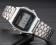 Luxurious Silver Digital Wrist Watch – Stylish LED Watch for Men, Boys & Girls
