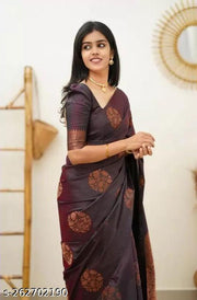 Designer Beautiful Banarasi Saree with Blouse Piece for Women