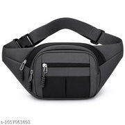 Multi Pocket Water Resistant Waist Bag for Men & Women | Adjustable Crossbody Sling Bag | Travel Belt Pouch