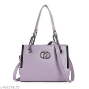 Allijo Women's Lavender Purple Boxy Sling Bag with Dual Interlocking Ring Hardware & Chain Strap Detail