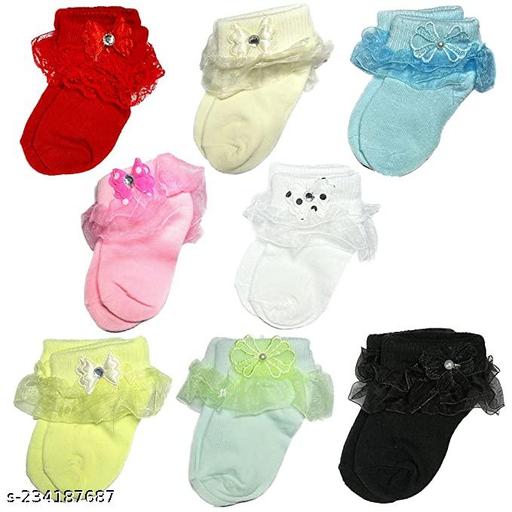 Baby Girl Cute and Beautiful Frill Socks - Pack of 4