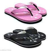 Women Slipper Flipflop/Daily Flipflops/Slipper For Girl Women Stylish | Super Soft | Ultra-Light |Flip-Flop Daily Use | Casual wear| Anti Skid |Thong Slippers for Women Pack Of 2