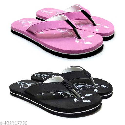 Women Slipper Flipflop/Daily Flipflops/Slipper For Girl Women Stylish | Super Soft | Ultra-Light |Flip-Flop Daily Use | Casual wear| Anti Skid |Thong Slippers for Women Pack Of 2