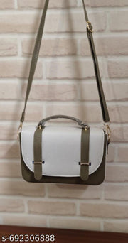structured top-handle satchel featuring a two-tone color-block design Luvoksi Green & White Sling Bag Treio. KLEIO Green & White Solid Medium Satchel Handbag and the Sydney Spark Green Hand-held Bag.