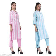 “Women Cotton Kurti Combo Set – Pack of 2 | Daily Wear Kurti Combo | Trending Kurti Set”