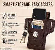 Leatherite Mobile Waist Pouch with Key Hook