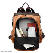Small 9 L Backpack Backpack Cute Style Female Student Waterproof Anti Thief  (Brown)