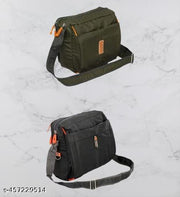 Men & Womens Cross Body Travel Sling Bag || Nylon Sling Bag || Cross Body Utility || Travel Bag || Office Business Messenger Bag || One Side Shoulder Bag for Men and Women Unisex || (Pack Of 2)