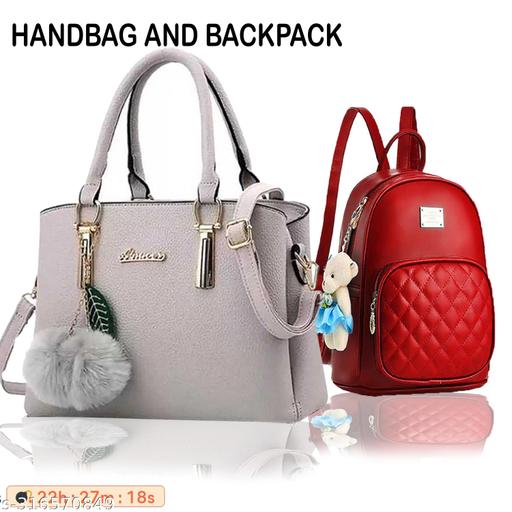 Handbag,backpack,women bag, backpack of women, girls backpack combo, Combo handbag,handbag combo, women handbags stylish, ladies purse