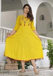 Women Embellished Viscose Rayon Anarkali Kurta
