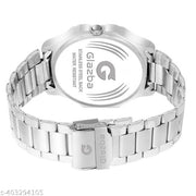 Glazba Day & Date Function Watch With Silver Coated Dial, Stainless Steel Chain Strap Analog Watch - For Men