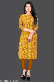Women Fabric Printed Straight Kurti, Extra plus