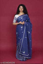 Soft Cotton Mulmul Saree with Separate Cotton Mulmul Blouse Piece Fabric Quality 190% Good Quality Product