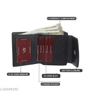 Wildauk  Women Black Artificial Leather Wallet  (5 Card Slots)