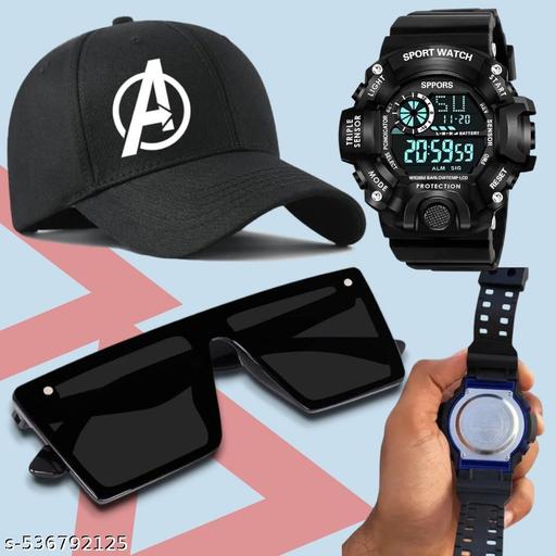 A Digital Watch - For Boys digital watch - Sunglasses Combo King Cap Digital Watch - For Boys