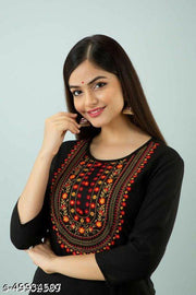 stylish women embroidered rayon kurti