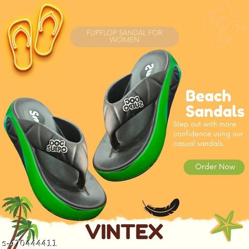 614-BLACK-GREEN PLATFORMS SANDAL FOR WOMEN