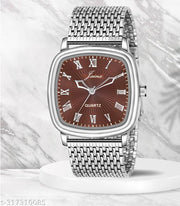 Jainx Square Brown Dial Steel Chain Analog Watch For Men