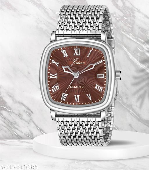 Jainx Square Brown Dial Steel Chain Analog Watch For Men
