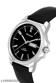 Spencher New Track Number Dial, Day & Date, Brown Strap Analog Watch For Men & Boy