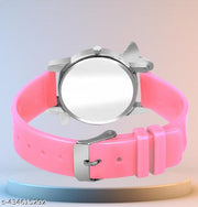 Dimond Studded Flower Design Dial PU Strap Analog Girl's and Women's PINK Watch(PACK OF 1)