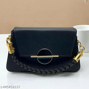 Stylish look sling bag,latest and trendy Sling Bag for girl & Women|Stylish Black Glossy Handbag with Gold ChainStylish new sling bag for Girls and women,