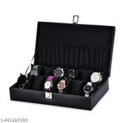 Men's and Women's Watch Box Holder Organizer Case In 12 Slots of watches In PU Leather